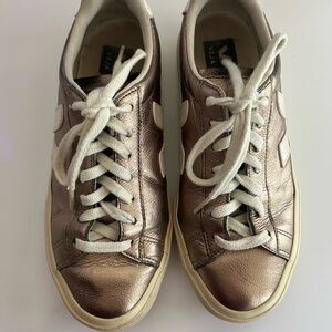 Veja Women's Rose Gold Campo Sneakers Size 8